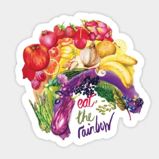 Eat The Rainbow - Watercolour food illustration Sticker